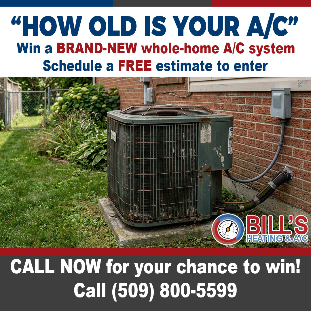 A 'How old is your A/C' giveaway from Bill's Heating & AC.